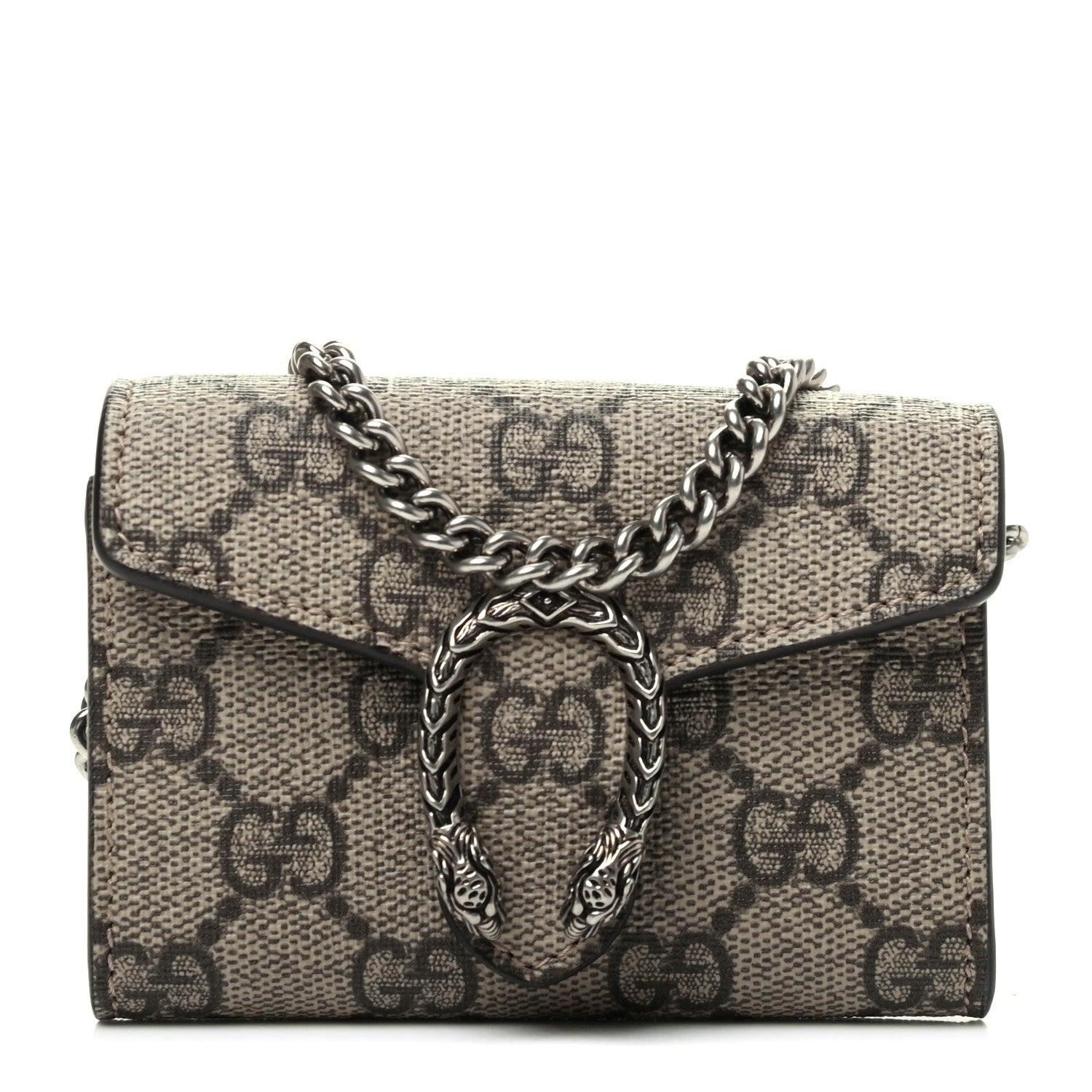 Gucci GG Supreme Monogram Dionysus Coin Purse Taupe 1 of 6