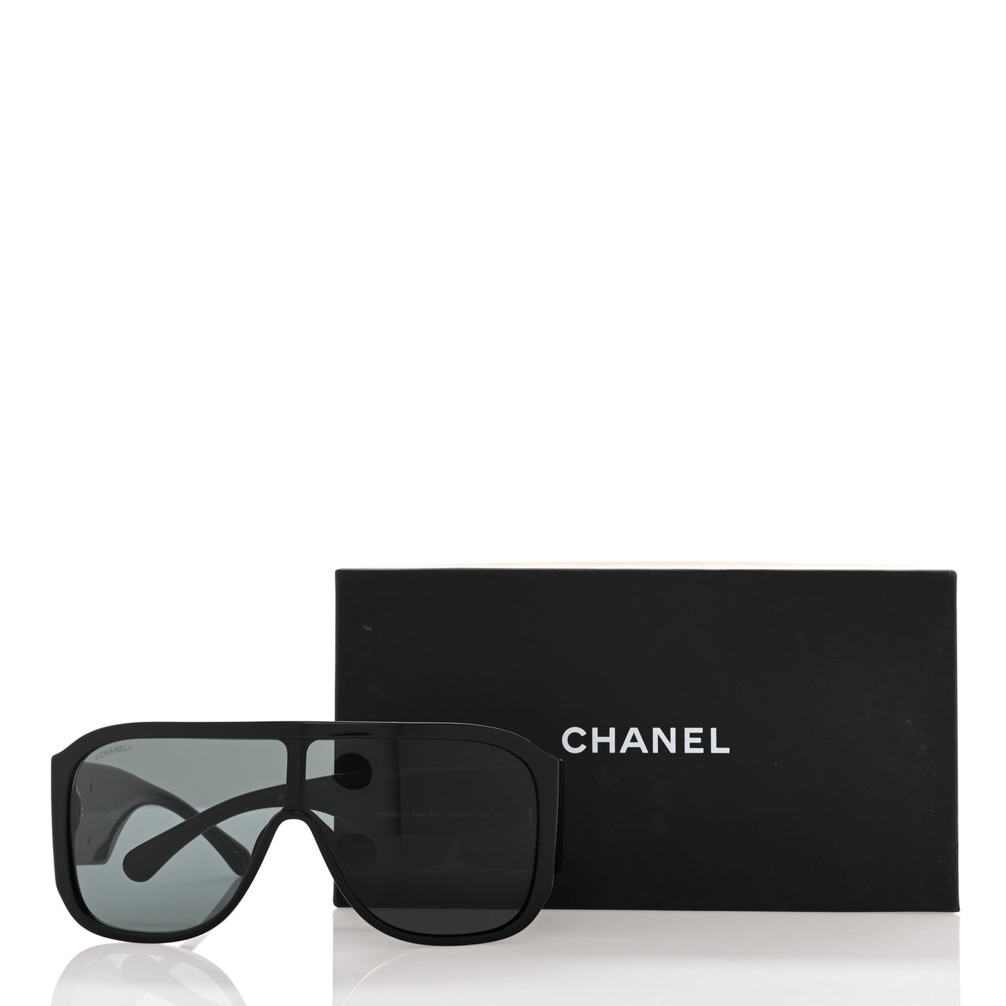 Acetate Crystal CC Shield Sunglasses 5466-B Black