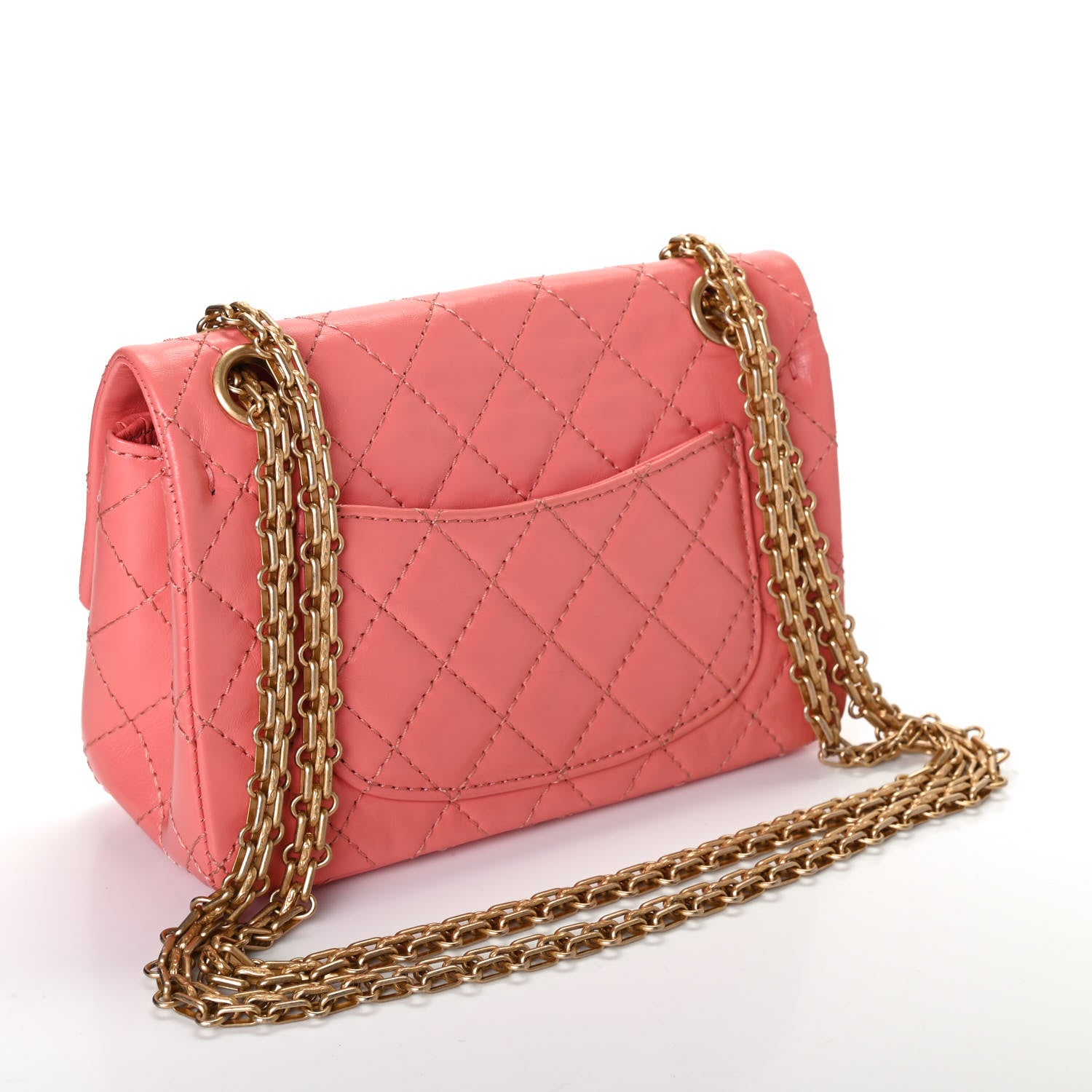 Chanel Aged Calfskin Quilted 2.55 Reissue Mini Flap Coral 2 of 4