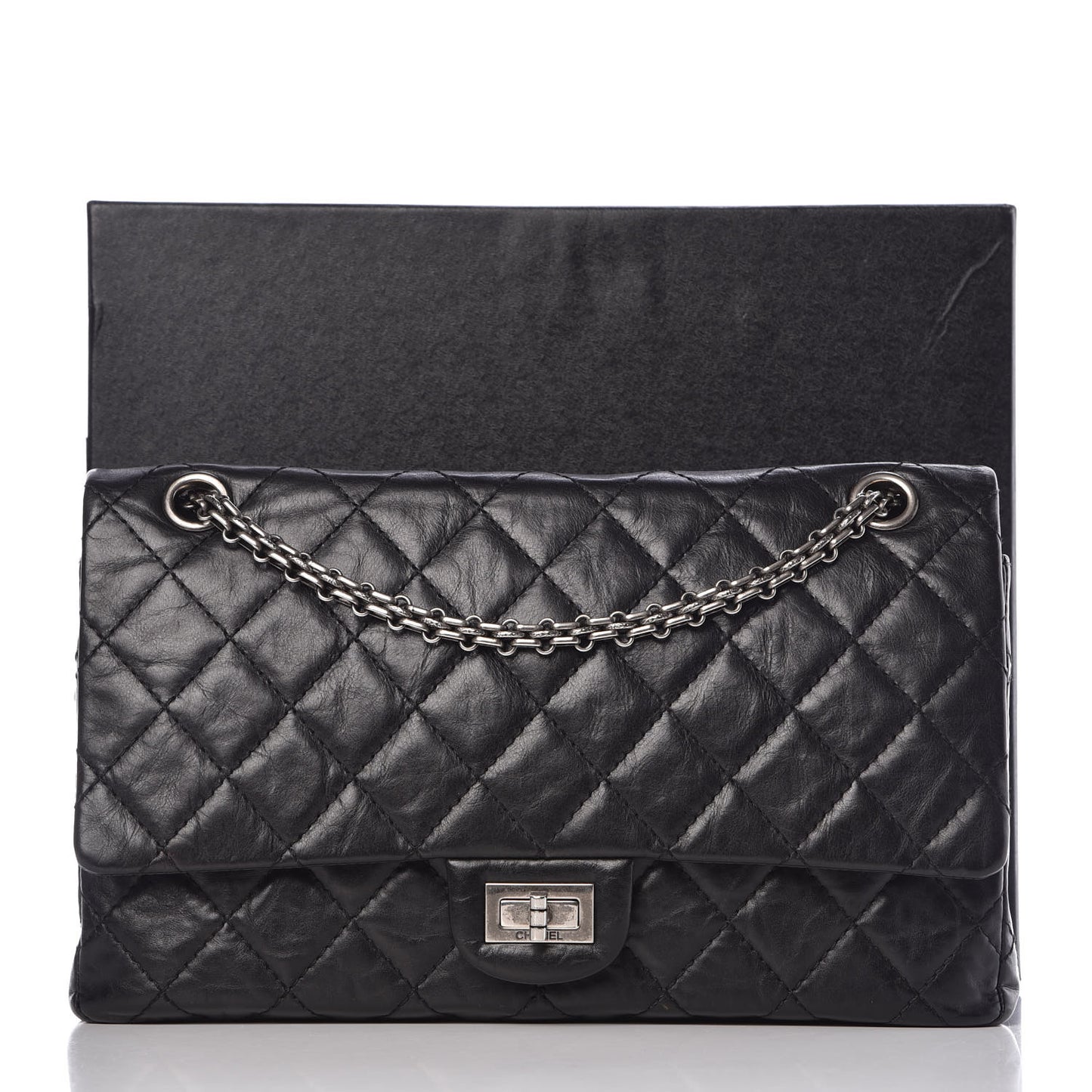 Aged Calfskin Quilted 2.55 Reissue 226 Flap Black