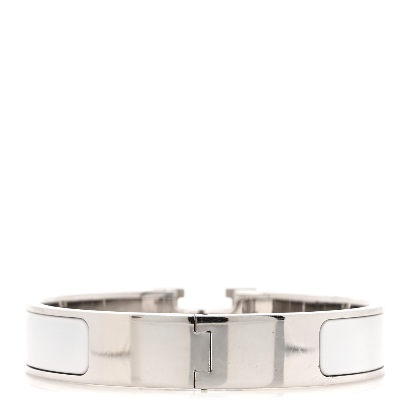 Enamel Narrow Clic Clac H Bracelet PM White