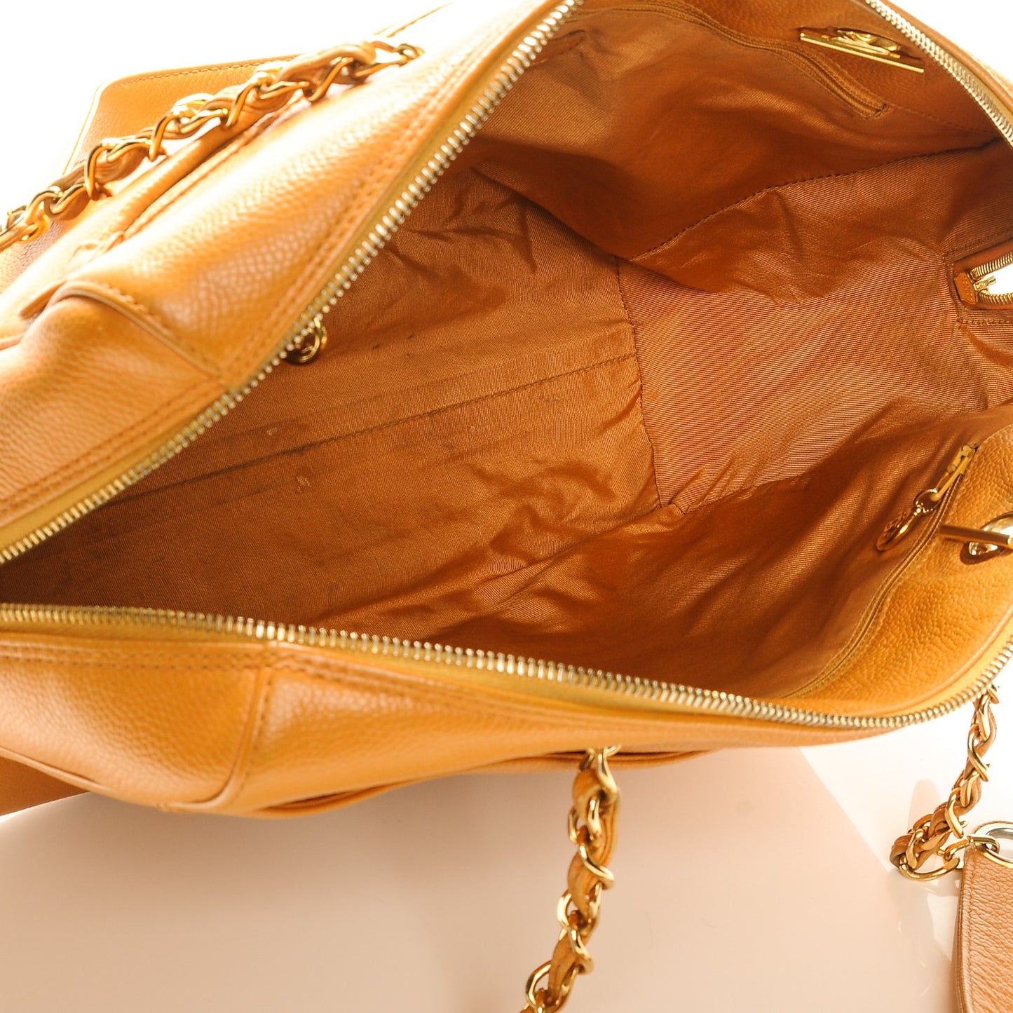 Caviar Large CC Shoulder Bag Orange