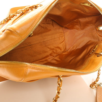 Chanel Caviar Large CC Shoulder Bag Orange 5 of 10