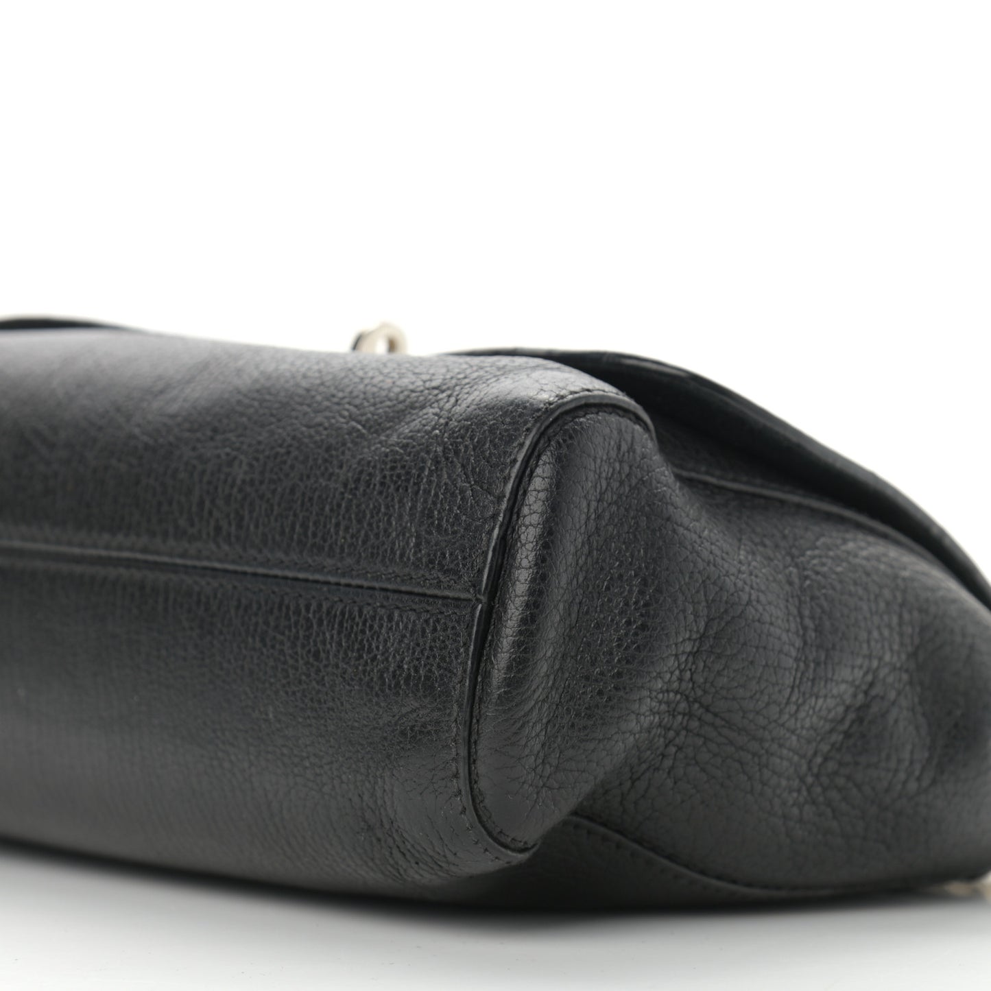 Glossy Goatskin Small Lily Flap Black