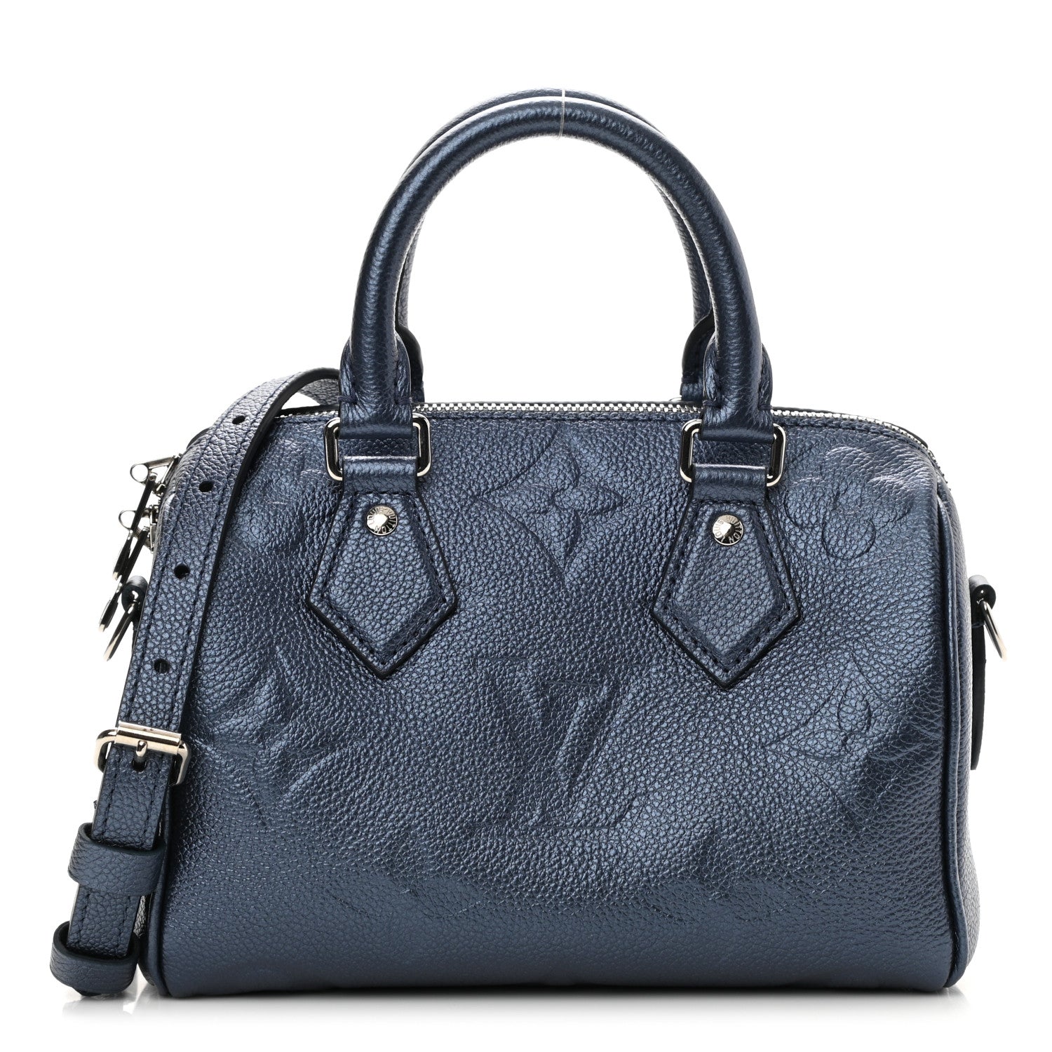 Louis Vuitton Metallic Empreinte Monogram Giant Speedy Bandouliere 20 Navy Nacre 1 of 7