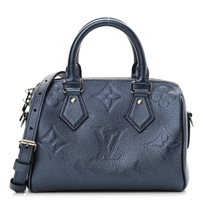Louis Vuitton Metallic Empreinte Monogram Giant Speedy Bandouliere 20 Navy Nacre 1 of 7