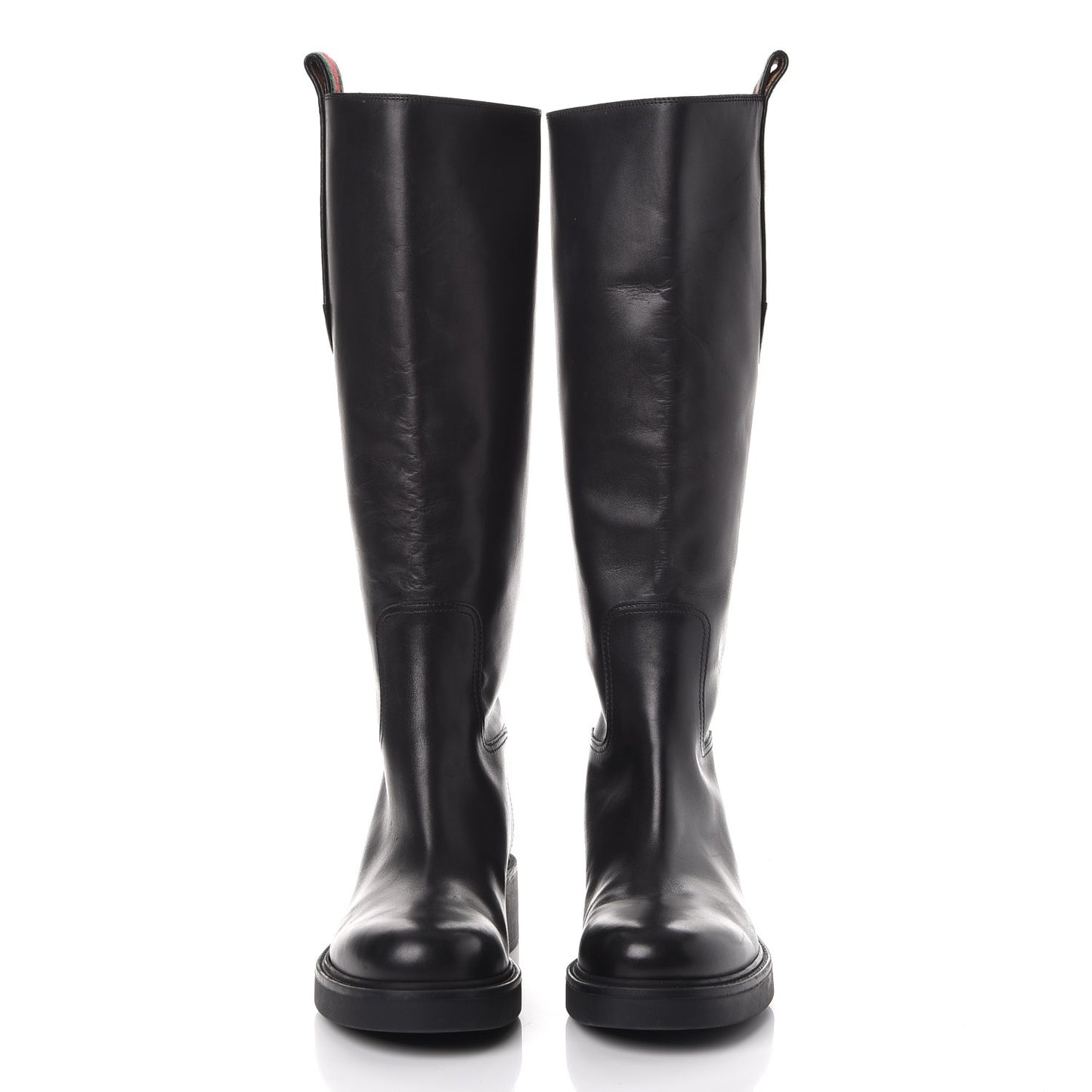 Calfskin Web Bee Riding Boot 36 Black