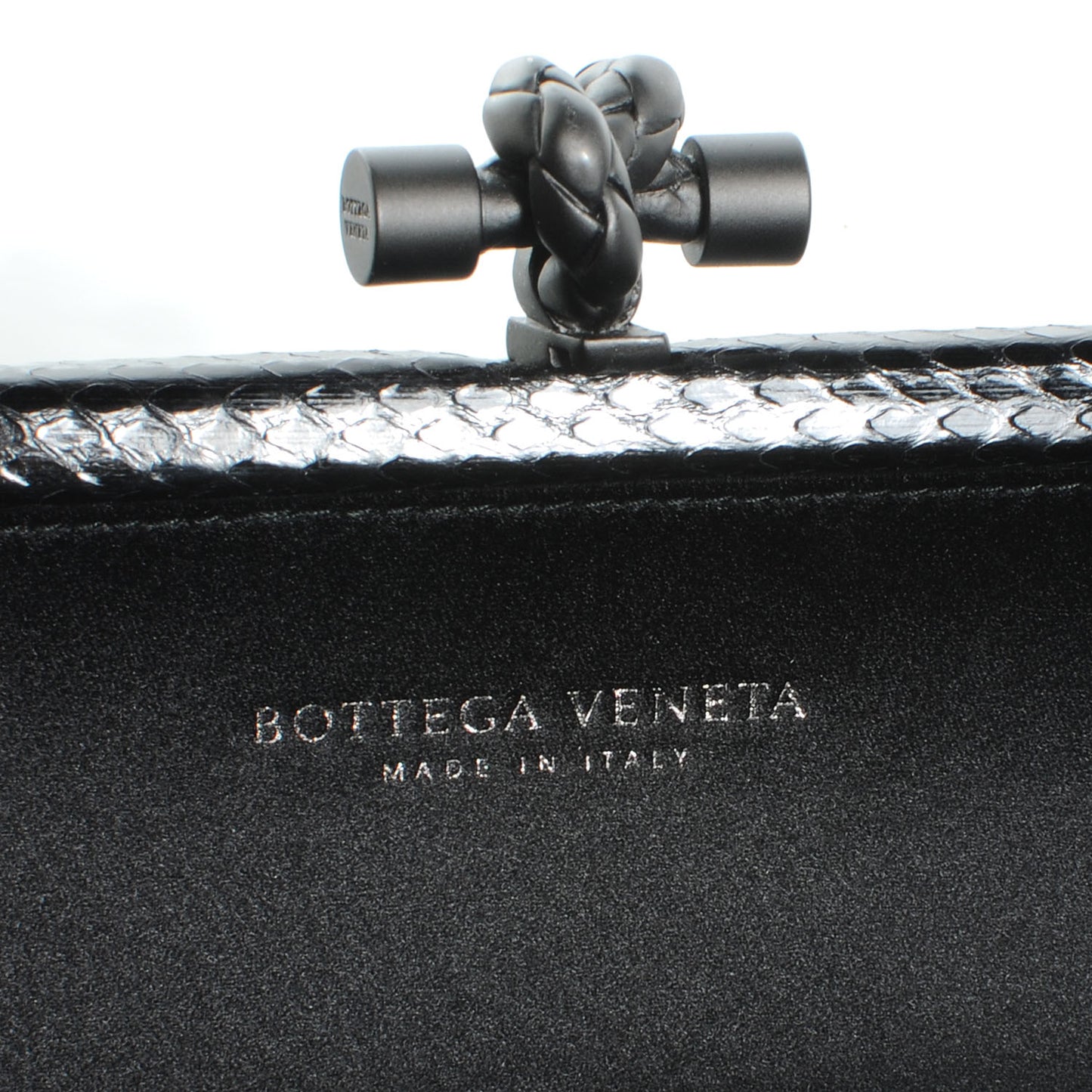 Ayers Satin Intrecciato Stretch Knot Clutch Nero Black