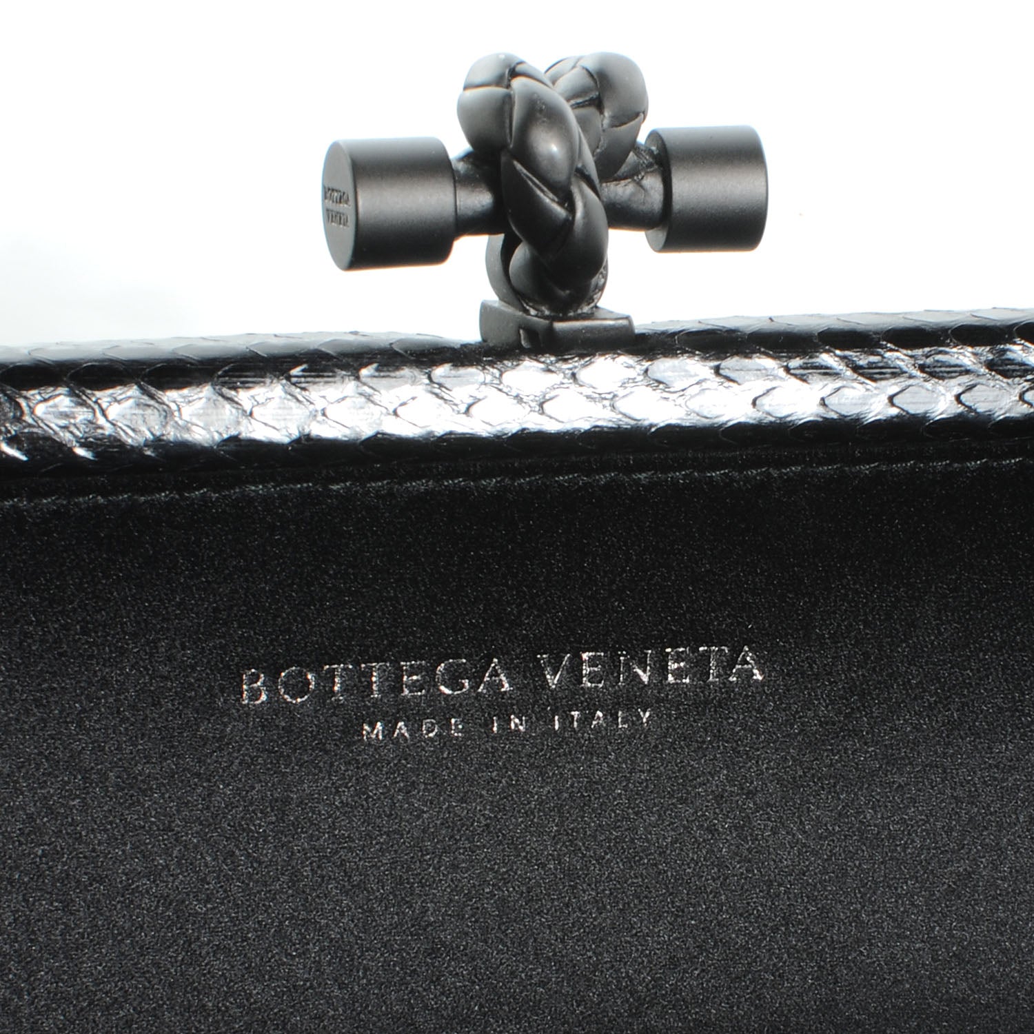 Bottega Veneta Ayers Satin Intrecciato Stretch Knot Clutch Nero Black 6 of 8