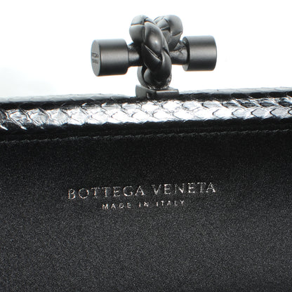 Bottega Veneta Ayers Satin Intrecciato Stretch Knot Clutch Nero Black 6 of 8