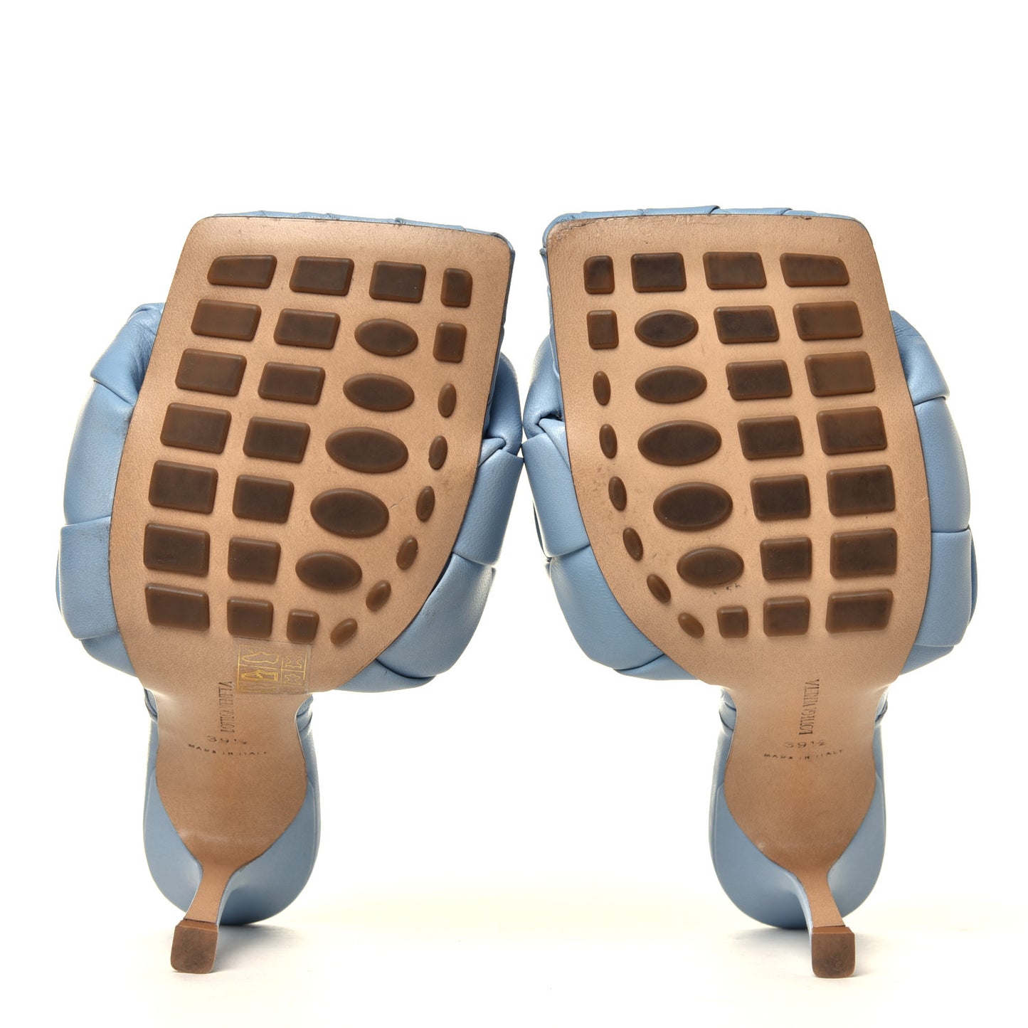 Nappa Maxi Intrecciato Lido Mule Sandals 39.5 Ice