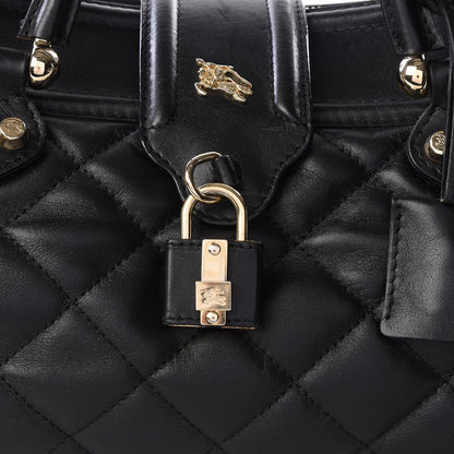 Burberry Calfskin Quilted Satchel Black 12 of 13