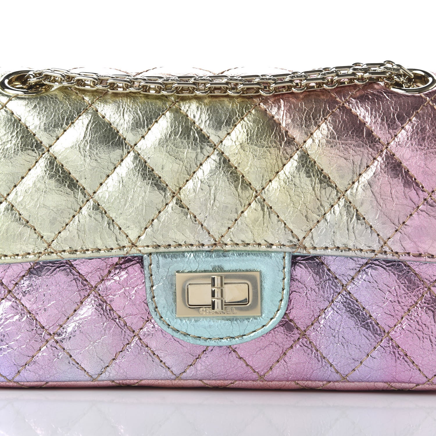 Chanel Metallic Goatskin Quilted Mini 2.55 Reissue Flap Multicolor 10 of 10