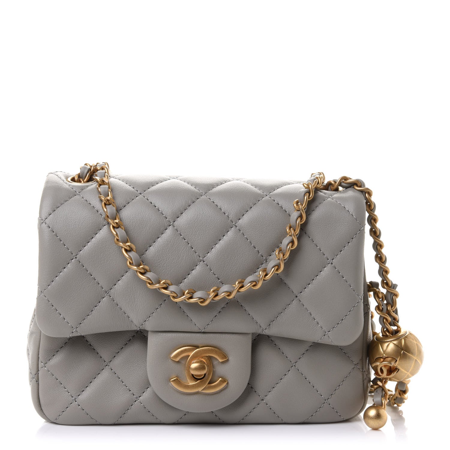 Chanel Lambskin Quilted Mini Pearl Crush Flap Light Grey 1 of 10