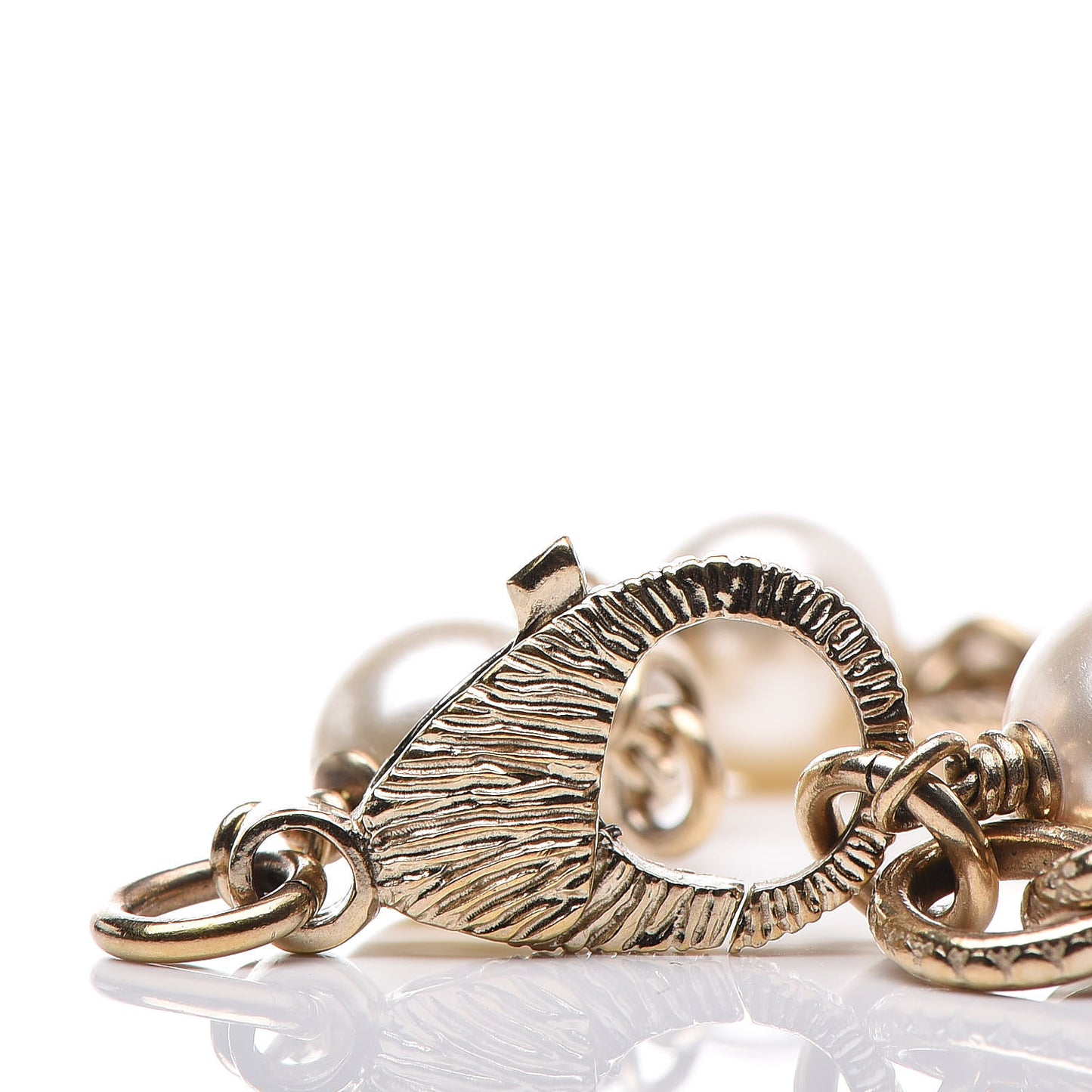 Pearl Crystal CC Bracelet Gold