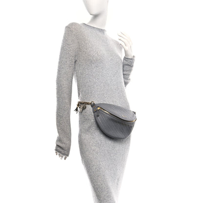 Balenciaga Shiny Goatskin Allover Logo Embossed XS Souvenir Belt Bag Gris 2 of 10