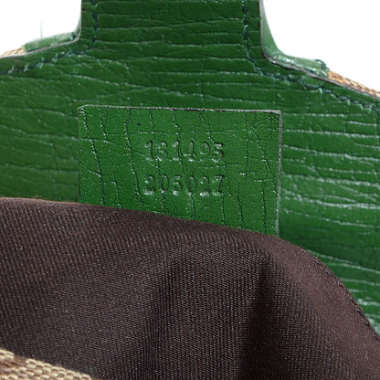 Gucci Monogram Web Horsebit Flap Bag Green 7 of 7