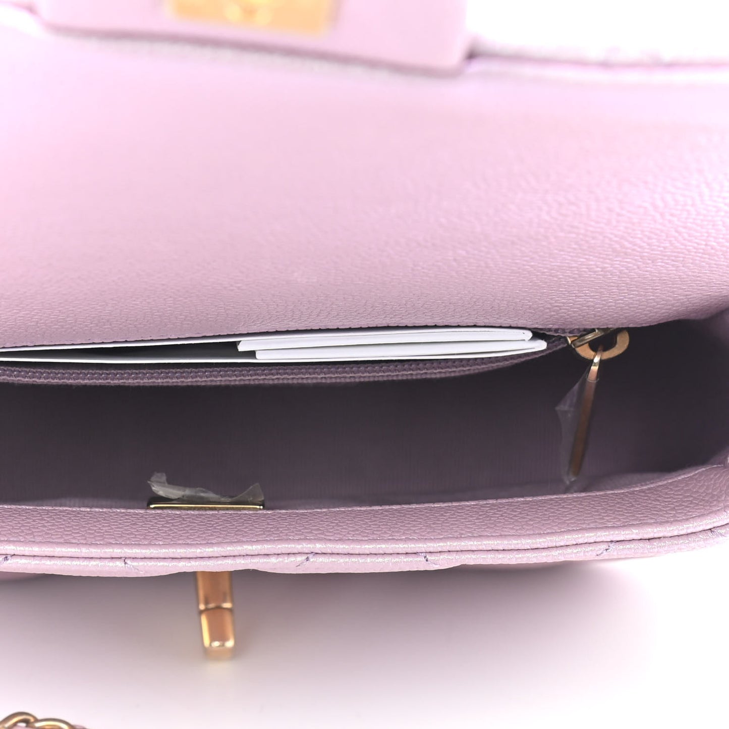 Iridescent Caviar Quilted Mini My Perfect Flap Pink