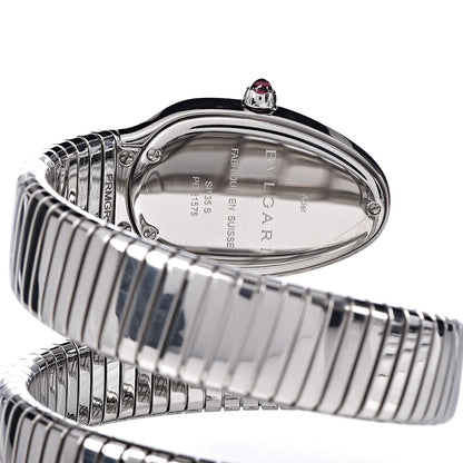 Bulgari Stainless Steel Diamond Bezel 35mm Serpenti Tubogas Double Spiral Quartz Watch Red 5 of 7