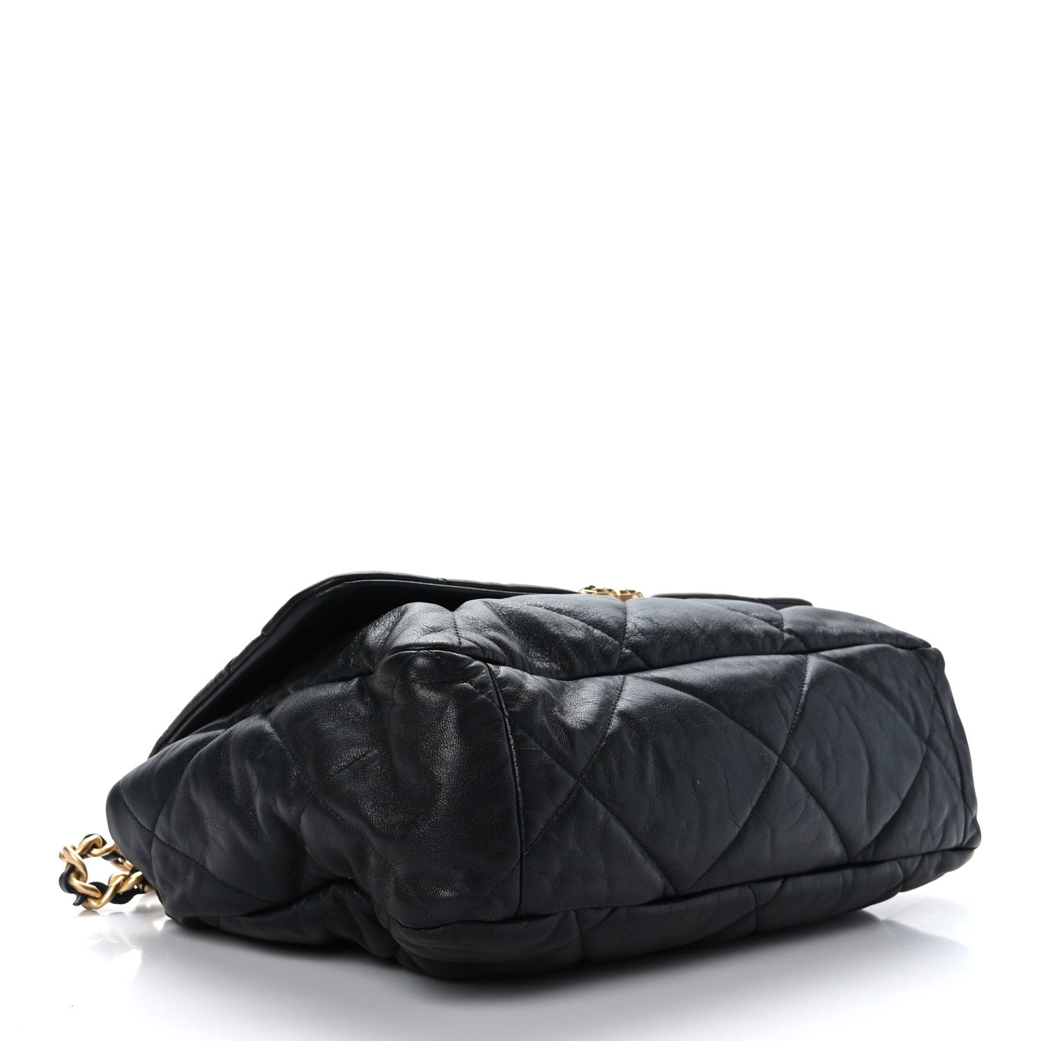 Chanel Shiny Goatskin Quilted Maxi Chanel 19 Flap Black 4 of 10