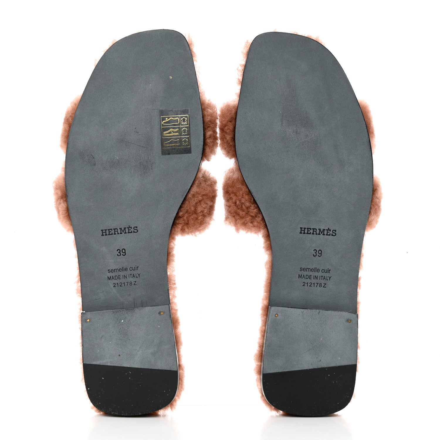 Hermes Woolskin Oran Sandals 39 Rose Aube 5 of 8