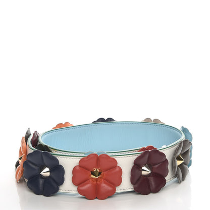 Fendi Vitello Dolce Flowerland Bi-Color Studded Strap You White Ice Multicolor 2 of 6