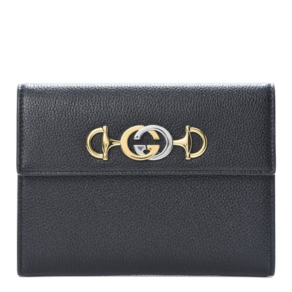 Gucci Grainy Calfskin Zumi Flap Card Case Black 1 of 7