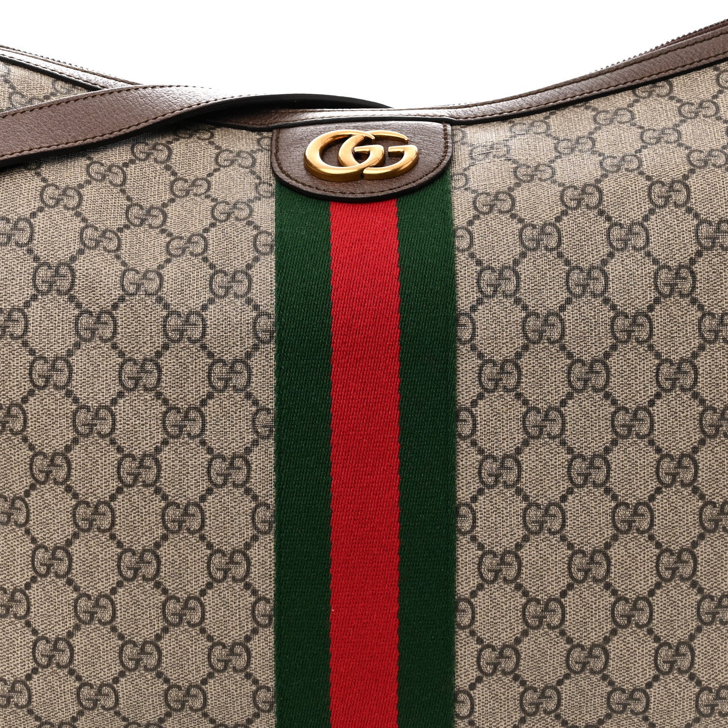 Gucci GG Supreme Monogram Web Ophidia Half Moon Hobo Brown 8 of 10