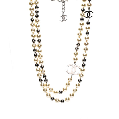 Chanel Ruthenium Pearl Beaded CC Long Necklace 3 of 5