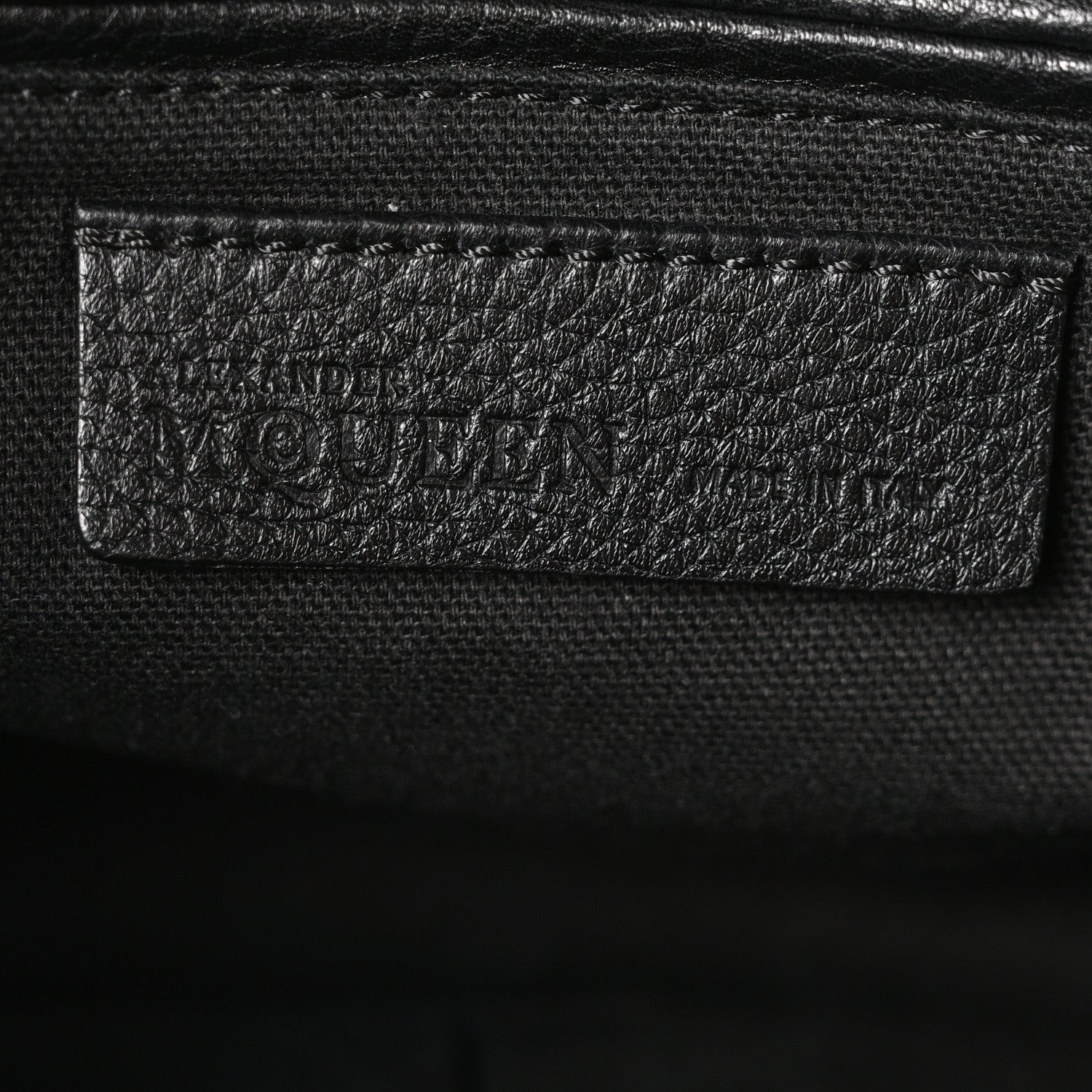 Alexander McQueen Pebbled Calfskin Small Skull Padlock Zip Around Tote Black 6 of 10