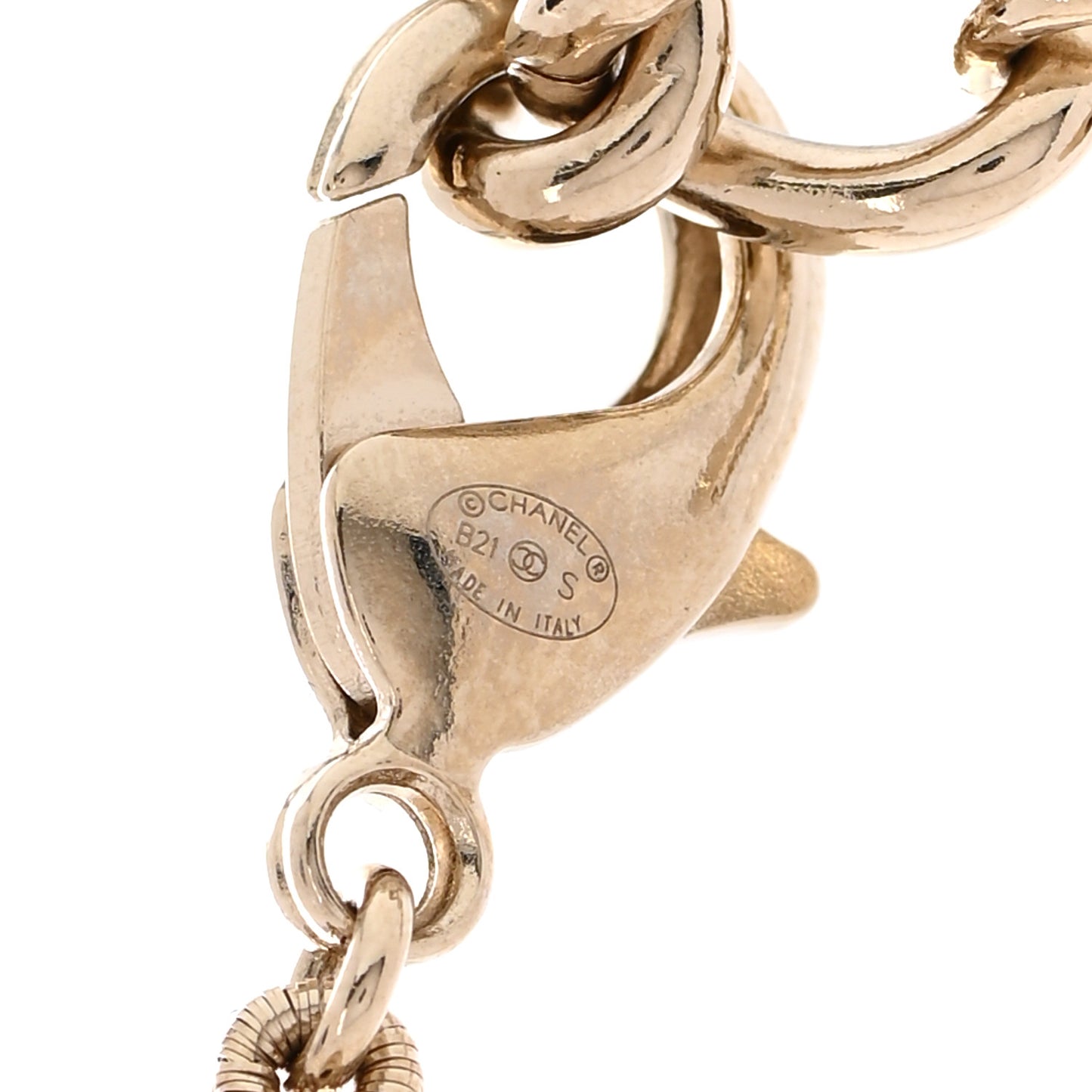 Metal Bead CC Necklace Gold