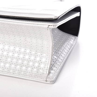 Christian Dior Patent Micro-Cannage Medium Diorama Flap Bag White 6 of 9