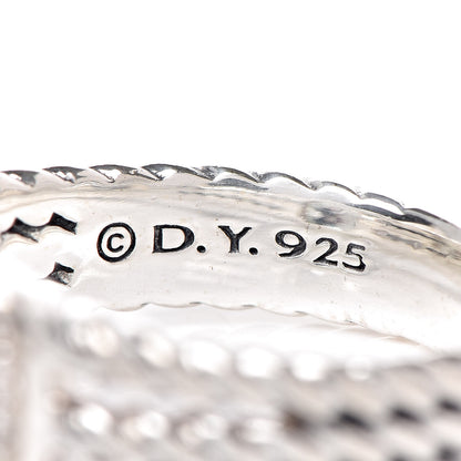David Yurman Sterling Silver Diamond Prasiolite 10mm Petite Wheaton Ring 53 6.5 5 of 5