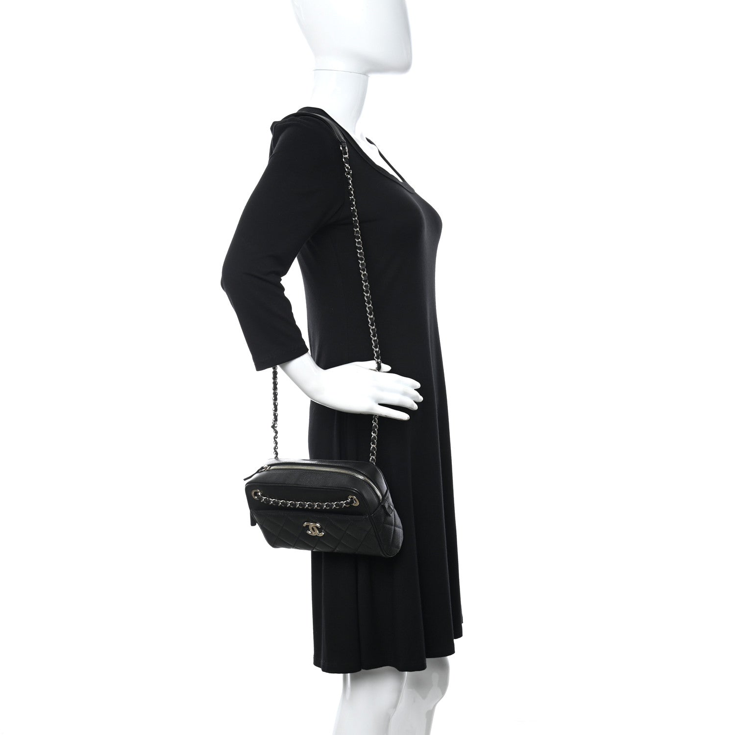 Chanel Caviar Quilted Small In & Out Camera Case Black 2 of 7