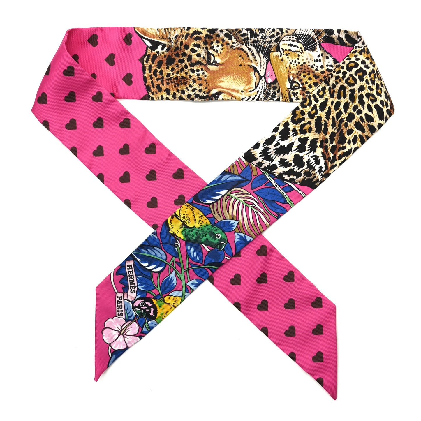 Silk Jungle Love Love Twilly Rose Vif Bleu Roy