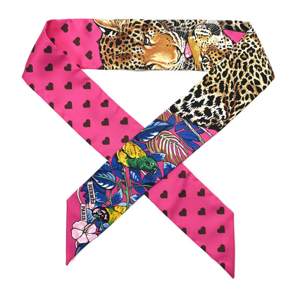 Hermes Silk Jungle Love Love Twilly Rose Vif Bleu Roy 1 of 4
