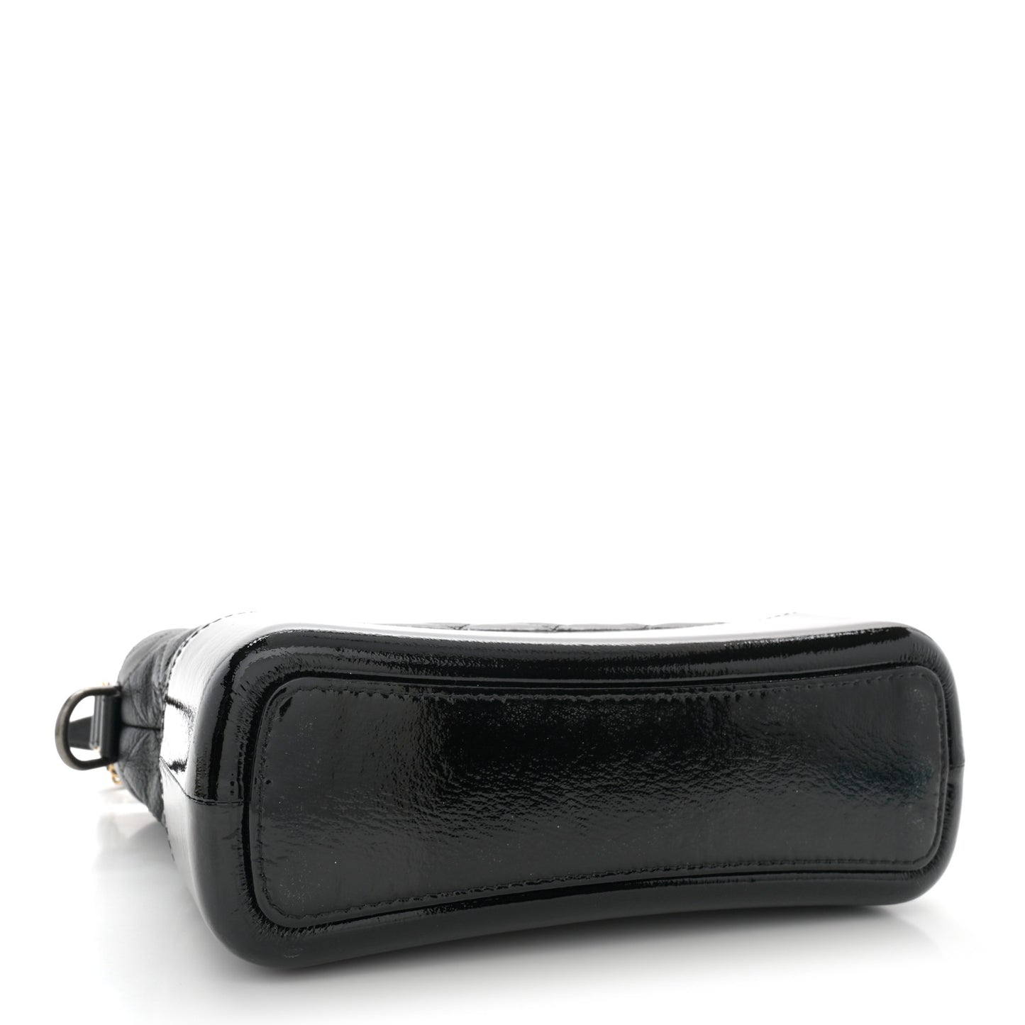 Patent Goatskin Quilted Medium Gabrielle Hobo Black