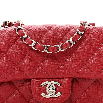 Chanel Caviar Quilted Mini Rectangular Flap Dark Red 8 of 11