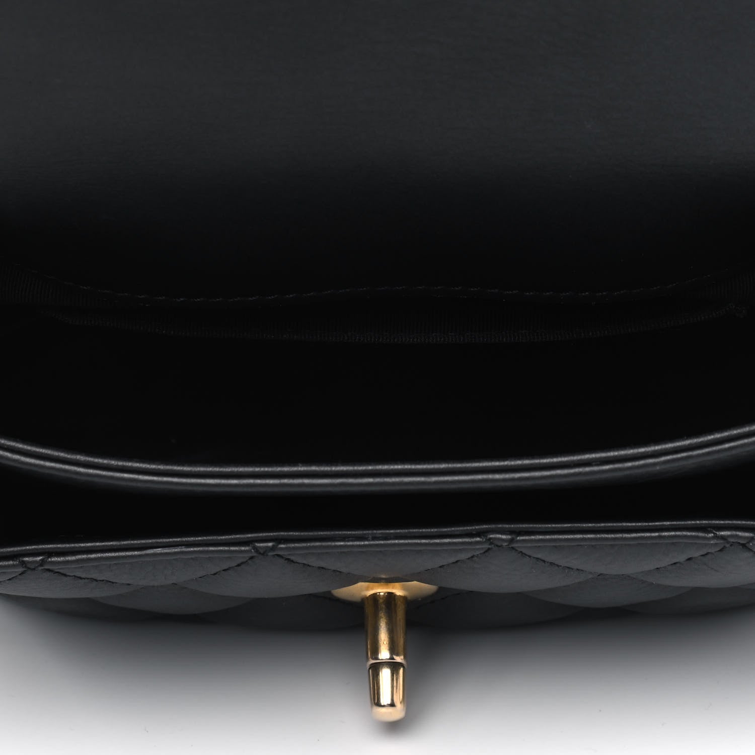Chanel Calfskin Quilted Top Handle Flap Black 4 of 5