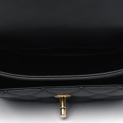 Chanel Calfskin Quilted Top Handle Flap Black 4 of 5