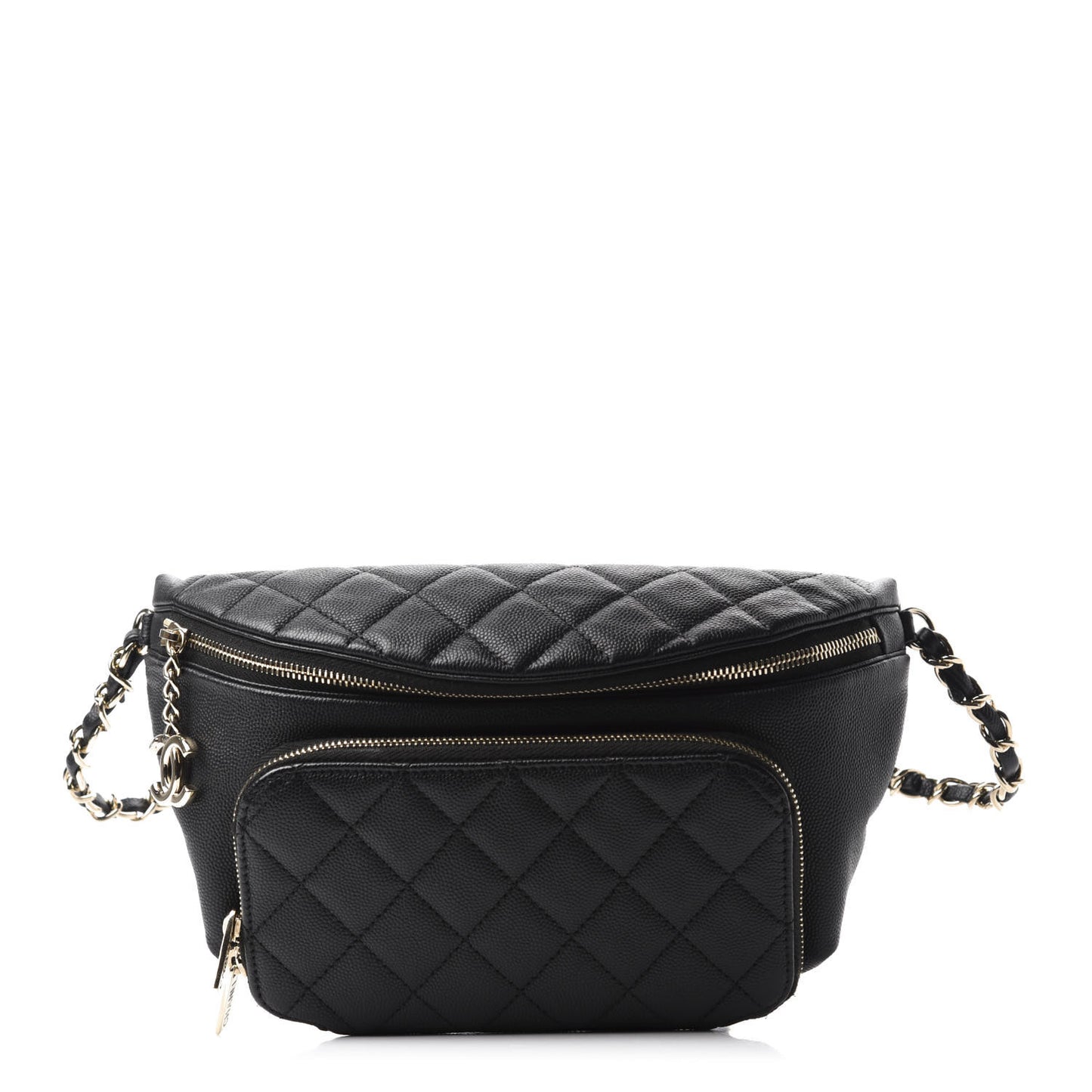 Caviar Quilted Business Affinity Waist Belt Bag Black