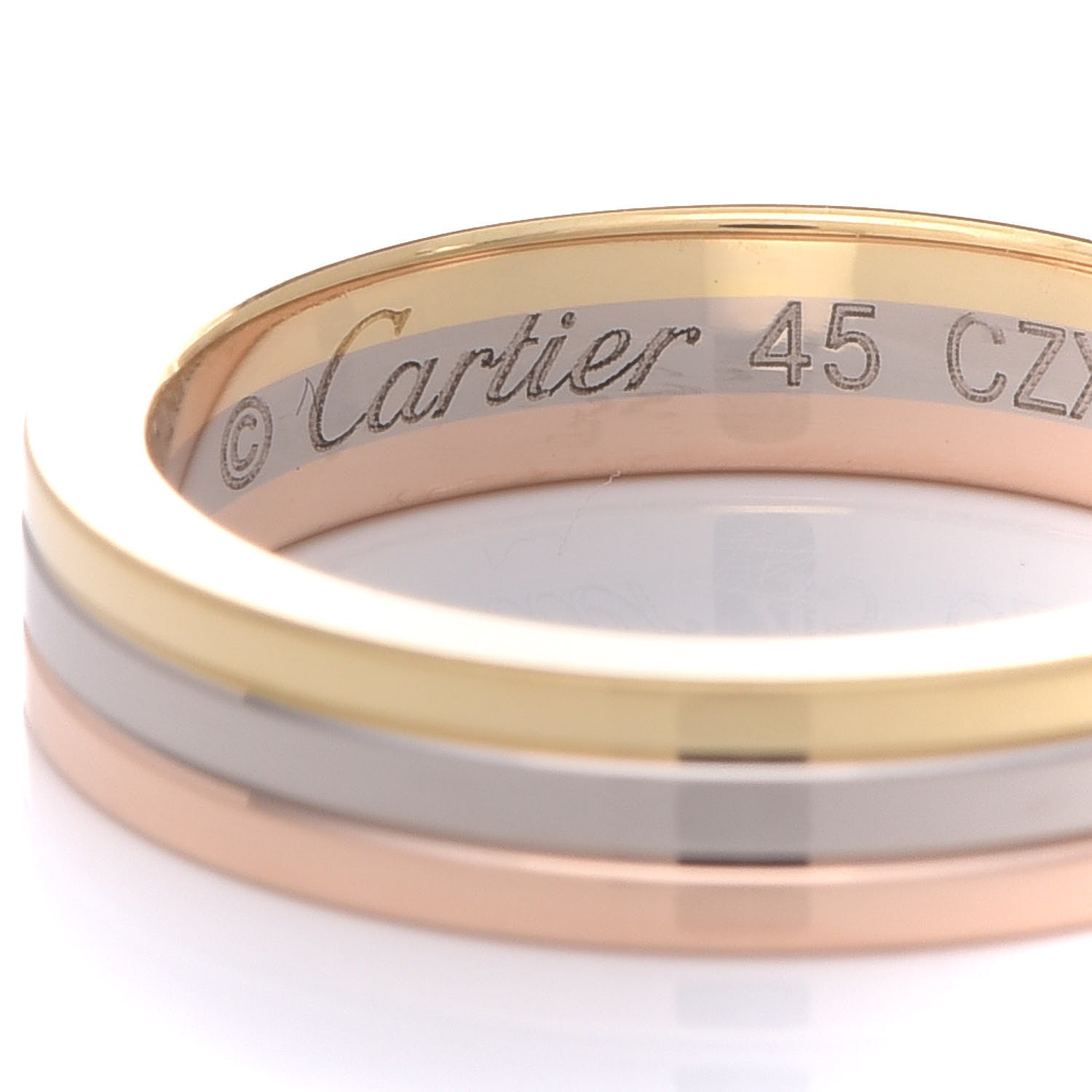 Cartier 18K Pink White Yellow Gold 3.5mm Vendome Louis Cartier Wedding Band Ring 45 3.25 4 of 5