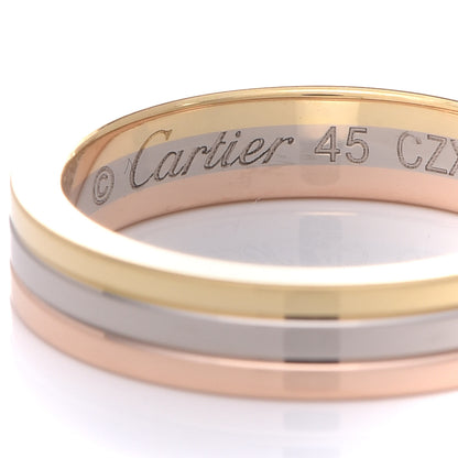 Cartier 18K Pink White Yellow Gold 3.5mm Vendome Louis Cartier Wedding Band Ring 45 3.25 4 of 5