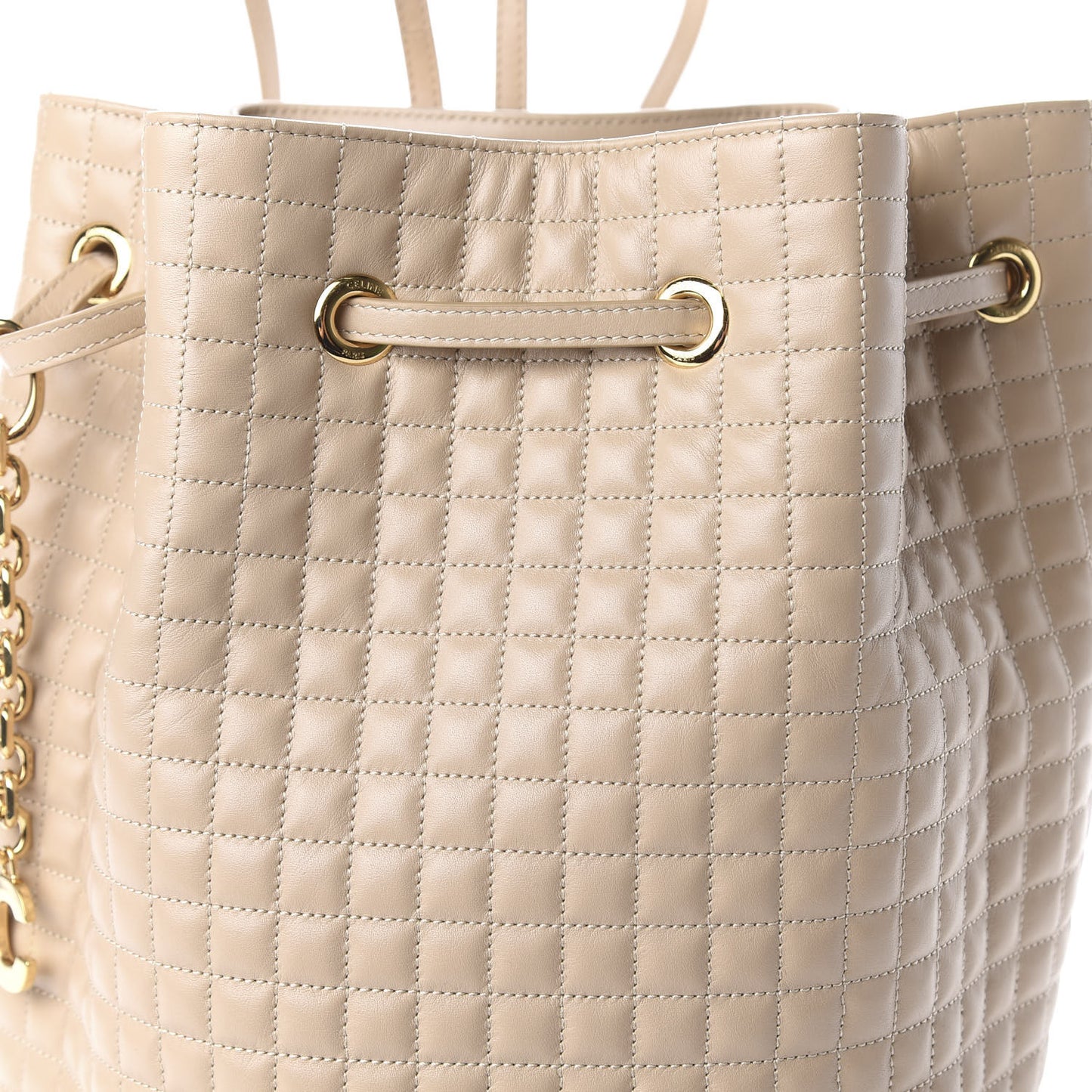 Calfskin Quilted Small C Backpack Nude