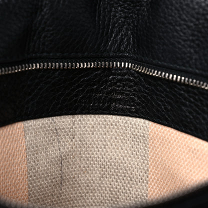 Gucci Pebbled Calfskin Large Bamboo Daily Top Handle Bag Black 6 of 20