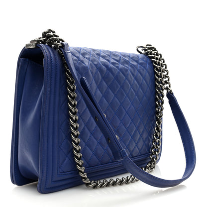 Chanel Calfskin Quilted Large Boy Flap Dark Blue 3 of 11
