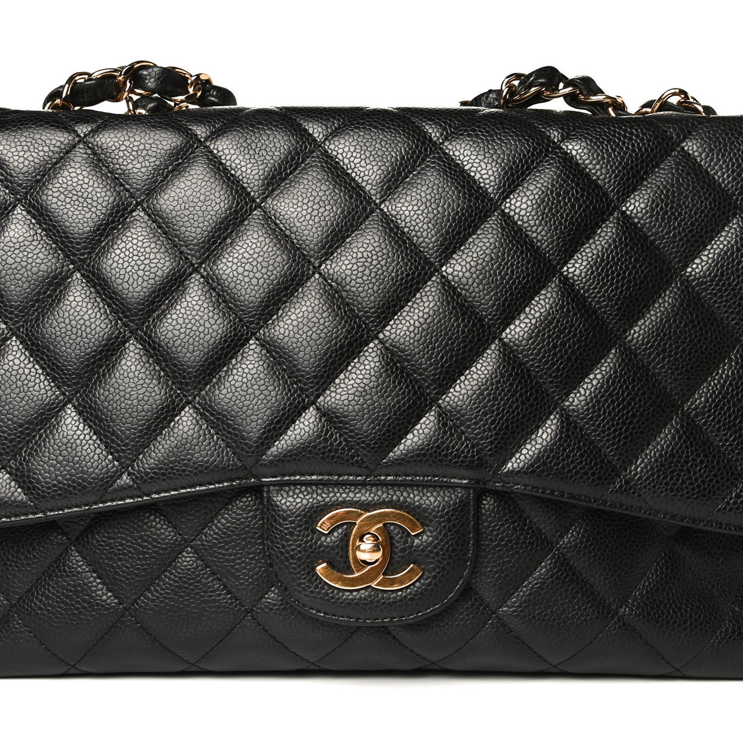 Caviar Quilted Jumbo Single Flap Black
