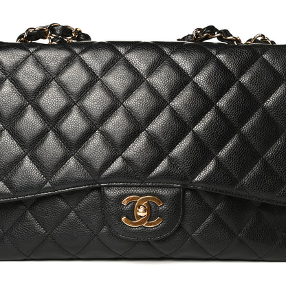 Chanel Caviar Quilted Jumbo Single Flap Black 8 of 12