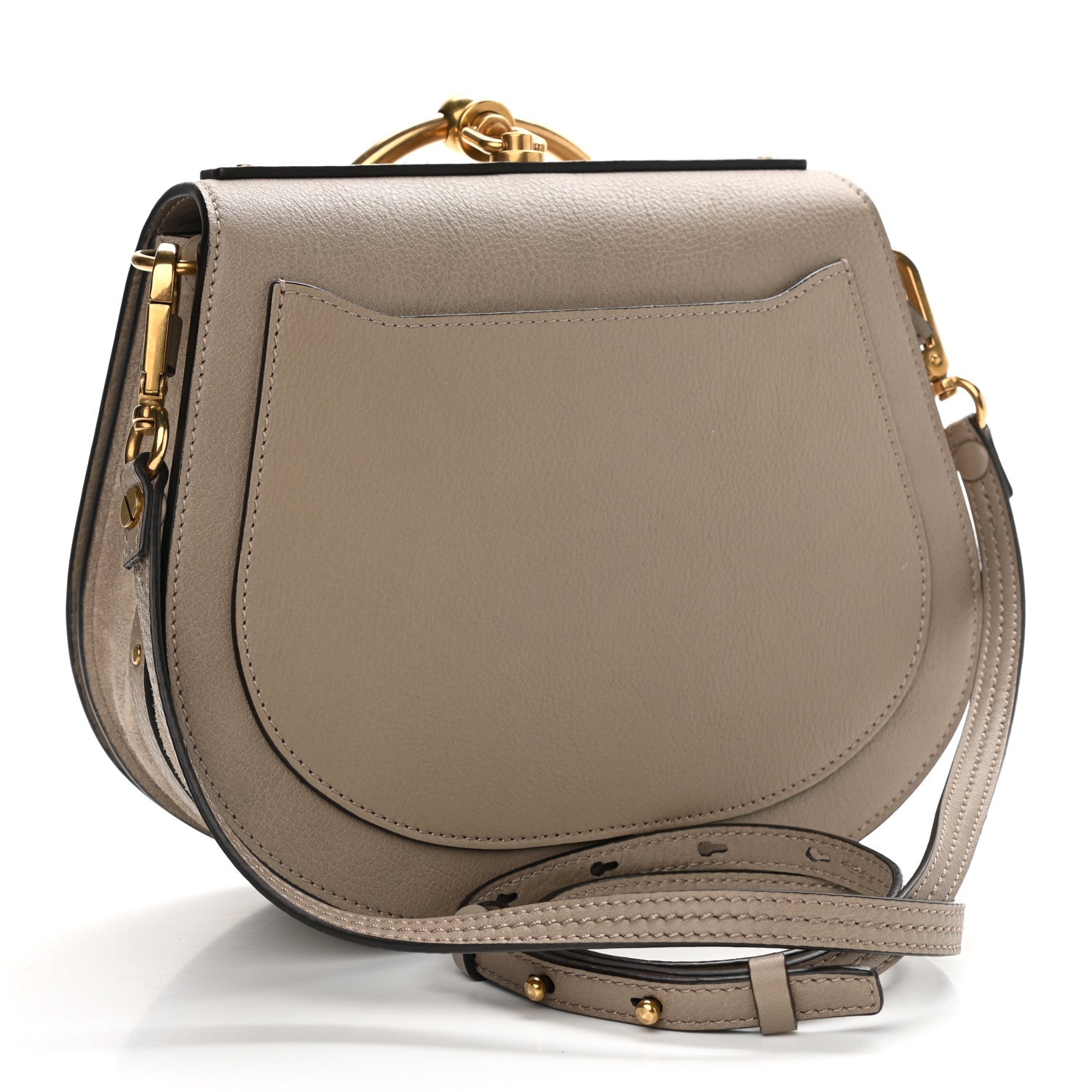 Chloe Calfskin Suede Medium Nile Bracelet Bag Motty Grey 3 of 13