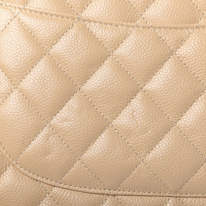 Chanel Caviar Quilted Jumbo Double Flap Beige 12 of 16